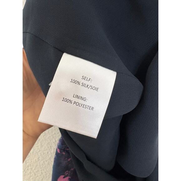 Tanya Taylor Falling Floral Carti Dress Size 10 Purple Silk Ruched Cocktail - Picture 6 of 12